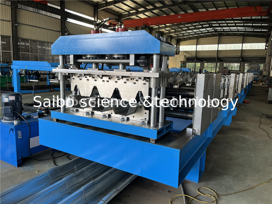 22KW X 2 Floor Deck Roll Forming Machine Chains Drive Guide Rail Structure