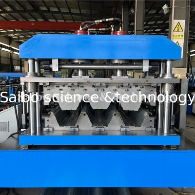 22KW X 2 Floor Deck Roll Forming Machine Chains Drive Guide Rail Structure