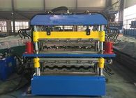 Two Layer Tile Profile Roll Forming Machine 0.35-0.6mm Thickness With 6 Ton Hydraulic Decoiler