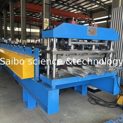 10-15m/min Forming Speed Floor Deck Roll Forming Machine Customized With 1 Station Embossing
