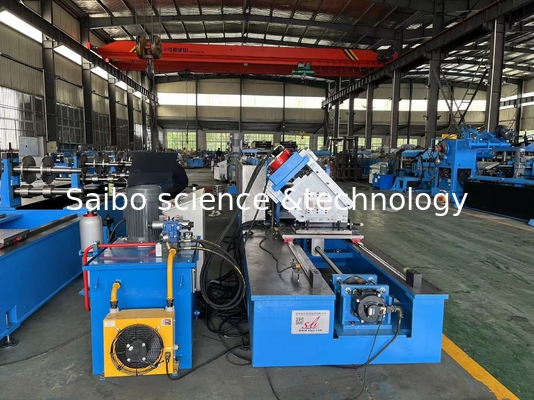 5 Units Hydraulic Punching System C Channel Solar Roll Forming Machine