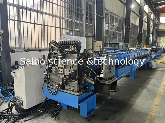 Hydraulic Cutting Downspout Roll Forming Machine With 20 Stations 7.5Kw Power 0-15m/min Speed