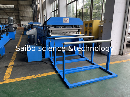 5T Manual Decoiler Roofing Wall Panel Roll Forming Machine With Hydraulic Post Cutting