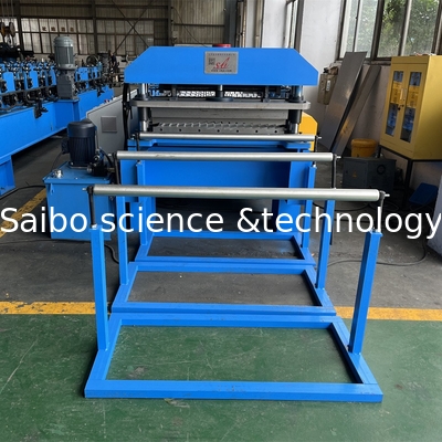 5T Manual Decoiler Roofing Wall Panel Roll Forming Machine With Hydraulic Post Cutting