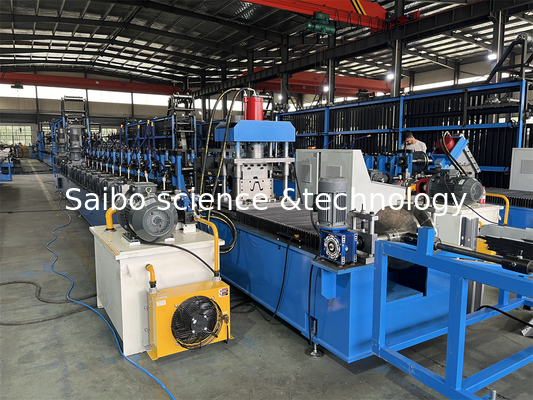 High Efficiency Solar Hat Roll Forming Machine With 10 Stations In Line Punching Machine