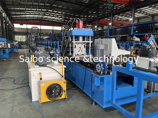 High Efficiency Solar Hat Roll Forming Machine With 10 Stations In Line Punching Machine