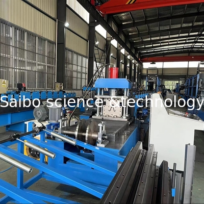 High Efficiency Solar Hat Roll Forming Machine With 10 Stations In Line Punching Machine