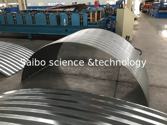 Drain Culvert Corrugated Steel Silo Roll Forming Machine With Arch Curving Device