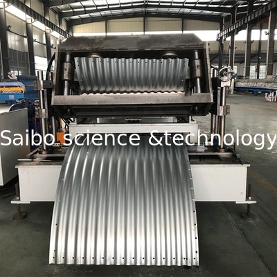 4mm Corrugated Steel Drain Culvert Silo Roll Forming Machine with 15T Hydraulic Decoiler