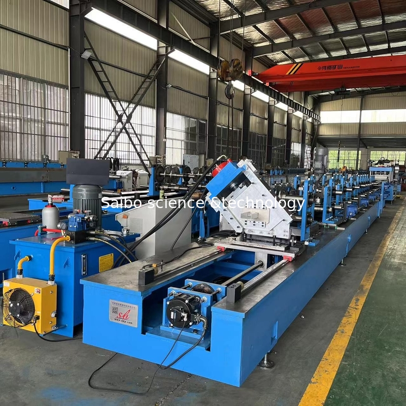 5 Units Hydraulic Punching System C Channel Solar Roll Forming Machine