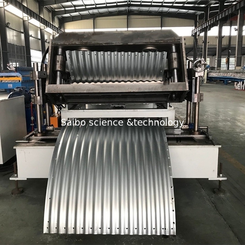 4mm Corrugated Steel Drain Culvert Silo Roll Forming Machine with 15T Hydraulic Decoiler